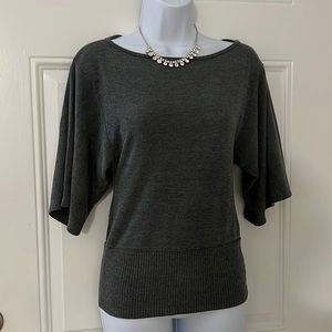Body Central Grey Loose Sleeve Top